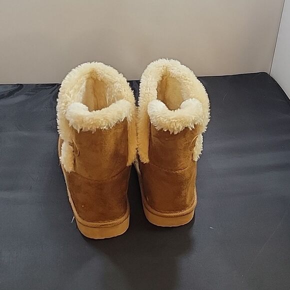 BRAND NEW JUST BE LADIES COG FAUX SUEDE ROUND TOE FAUX FUR WOMEN"S BOOTIES - Picture 9 of 15